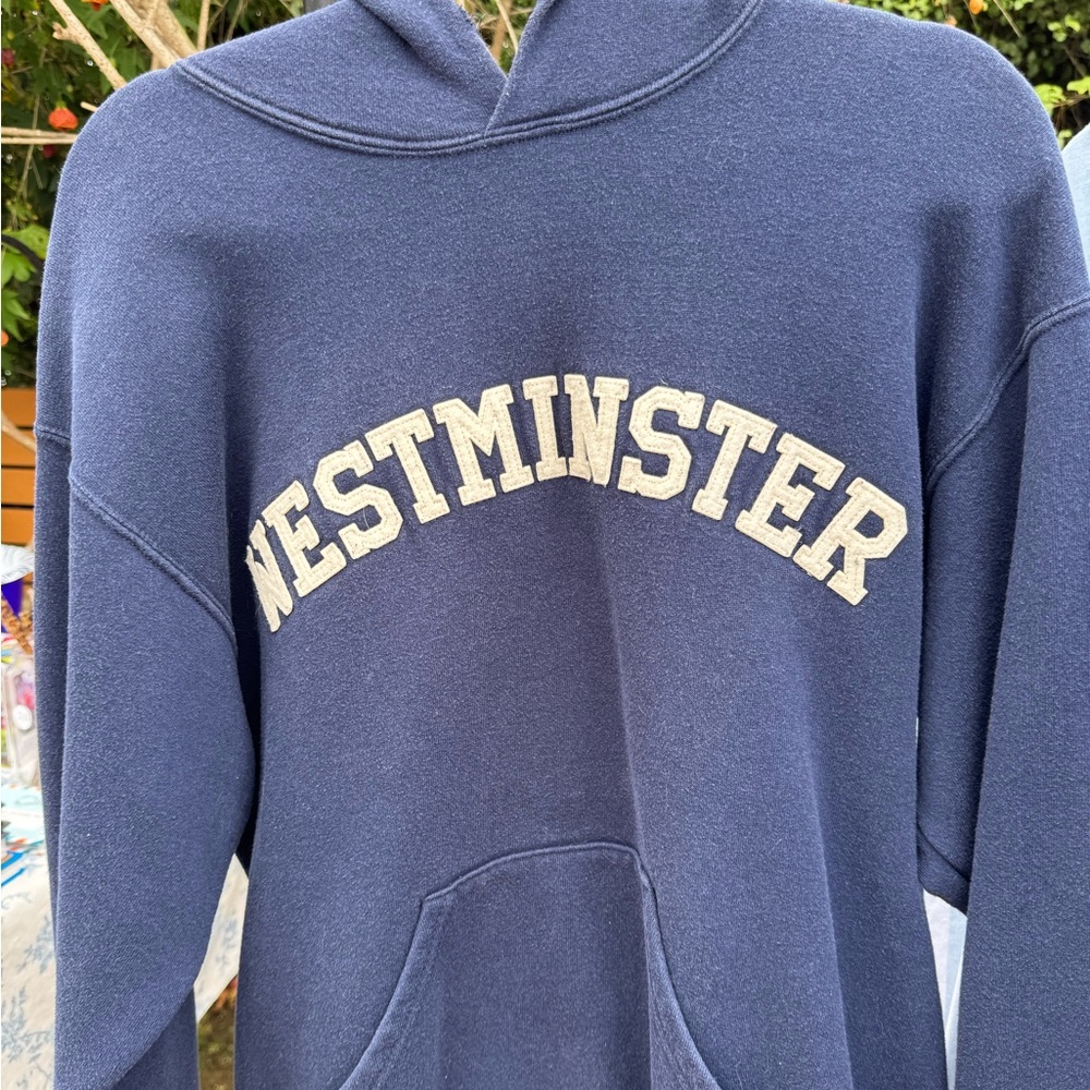 Vintage Westminster Navy Blue Hoodie Sweatshirt